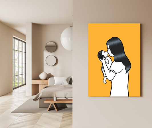 The Purest Bond in a Golden Embrace - Premium Metal Poster