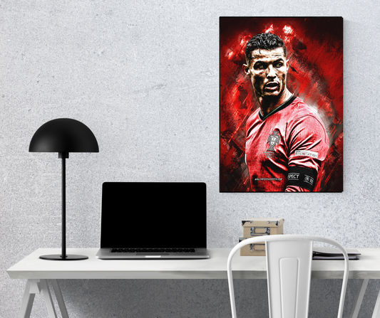 ( RONALDO )The Crimson Fire of an Eternal Legend: - Premium Metal Poster
