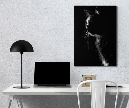 The Velvet Silhouette of a Midnight Predator: - Premium Metal Poster