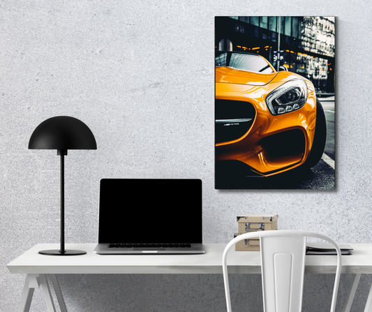 The Golden Velocity: Aero GT - Premium Metal Poster