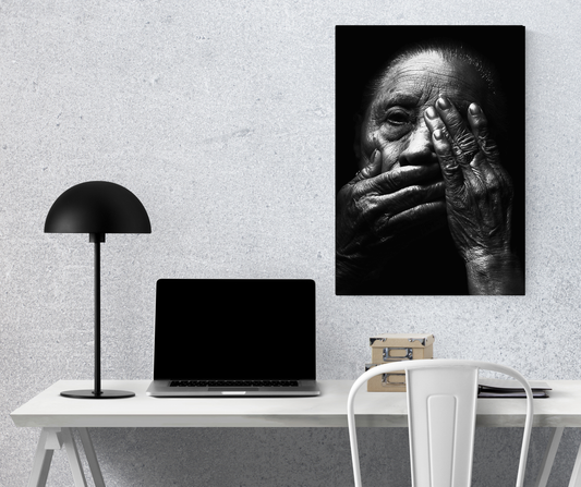 The Silent Wisdom of Weathered Souls: - Premium Metal Poster
