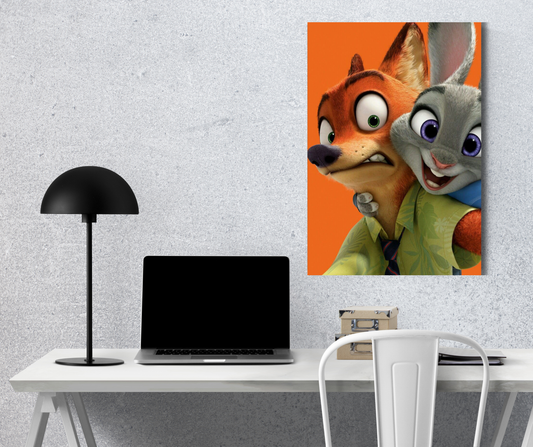 Dynamic Duo: Nick & Judy Zootopia - Premium Metal Poster