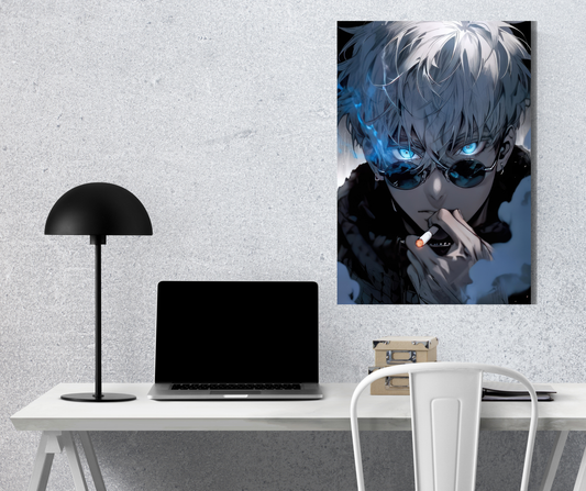 Gojo Gaze: Awakened Six Eyes Aesthetic - Premium Metal Poster