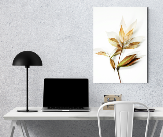 The Ethereal Glow of Golden Leaves - Premium Metal Poster