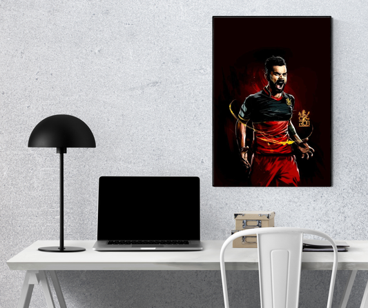 ( King Virat Kohli ) RCB The Unstoppable Fury of a Modern Day King: - Premium Metal Poster