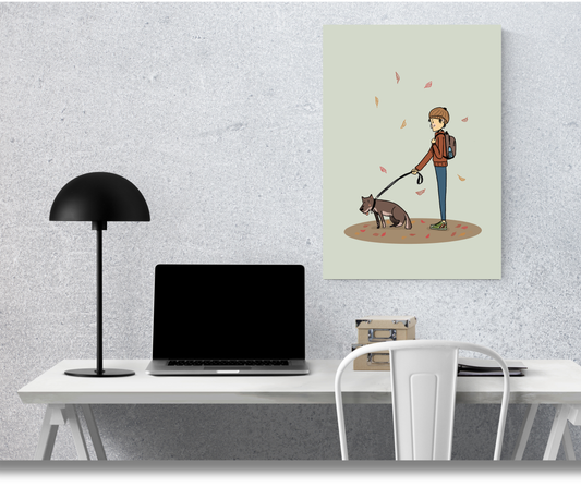 The Simple Comfort of an Autumn Stroll - Premium Metal Poster
