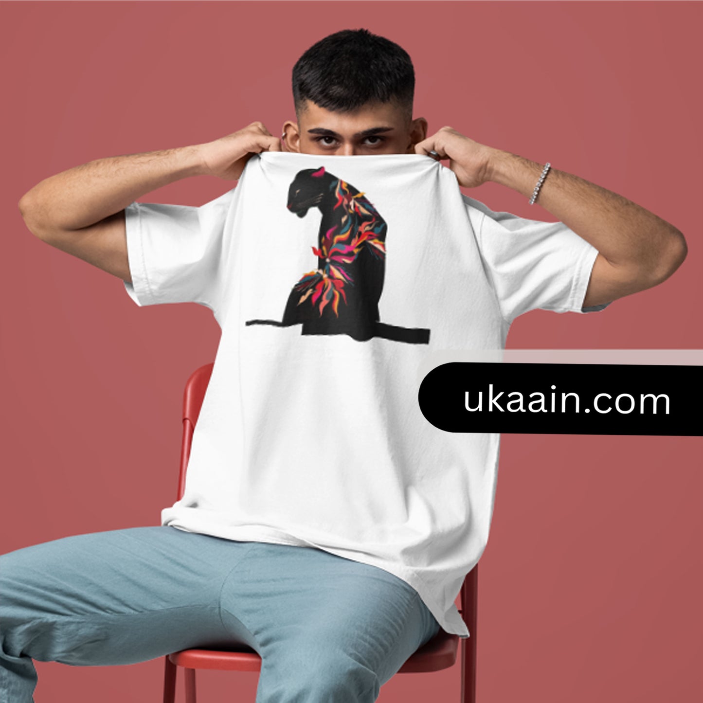 Premium The Neon Panther Oversized T-Shirt