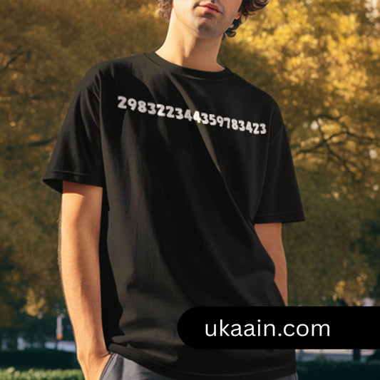 Premium Jet Black Numnbers Oversized T-Shirt