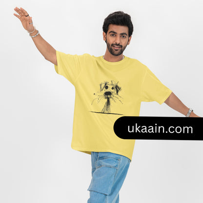 Men & Women: Premium The Doodle Pup Oversized T-Shirt (Pack Of 1)