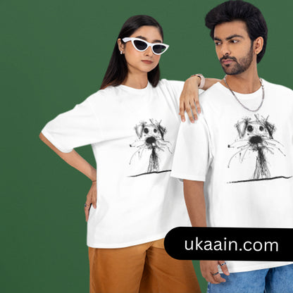 Men & Women: Premium The Doodle Pup Oversized T-Shirt (Pack Of 1)