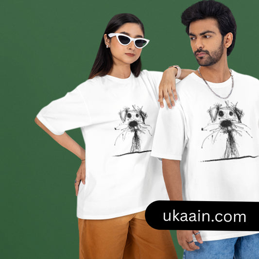 Men & Women: Premium The Doodle Pup Oversized T-Shirt (Pack Of 1)