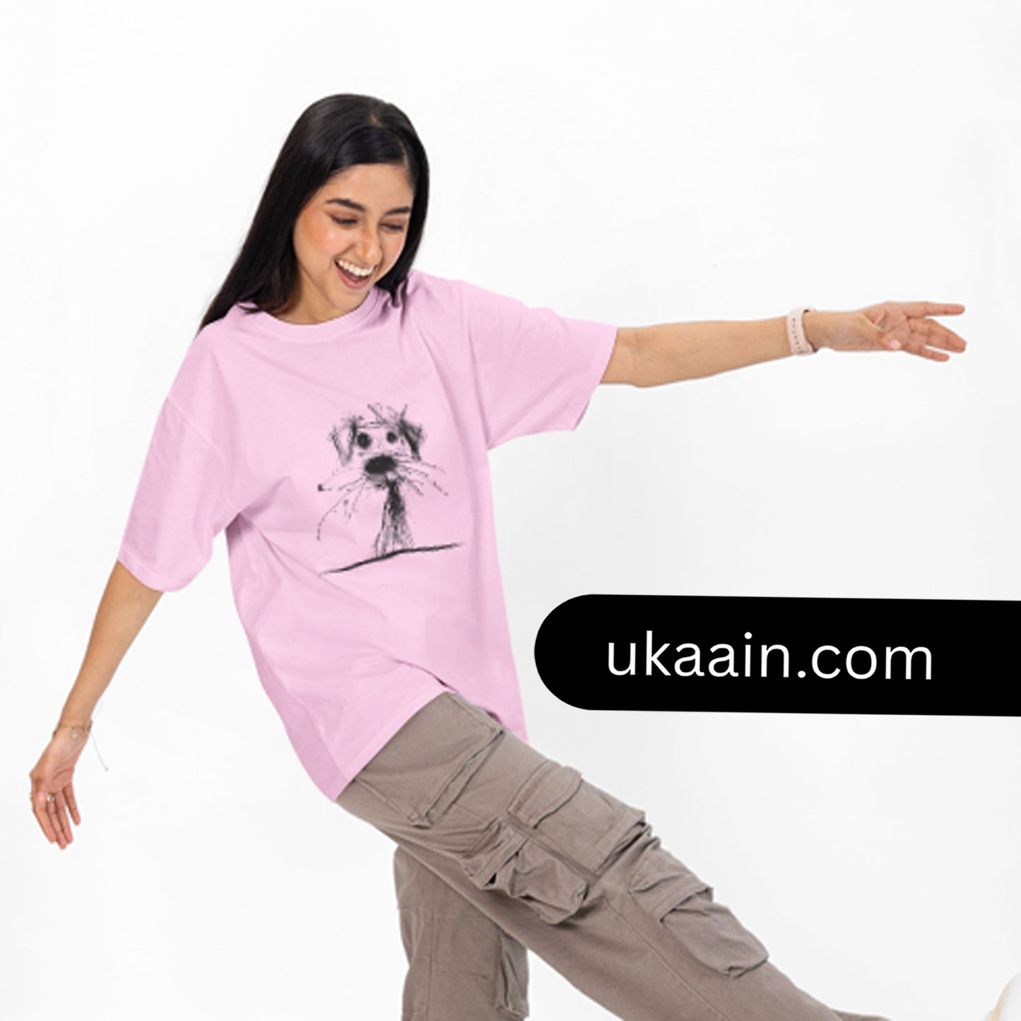 Men & Women: Premium The Doodle Pup Oversized T-Shirt (Pack Of 1)