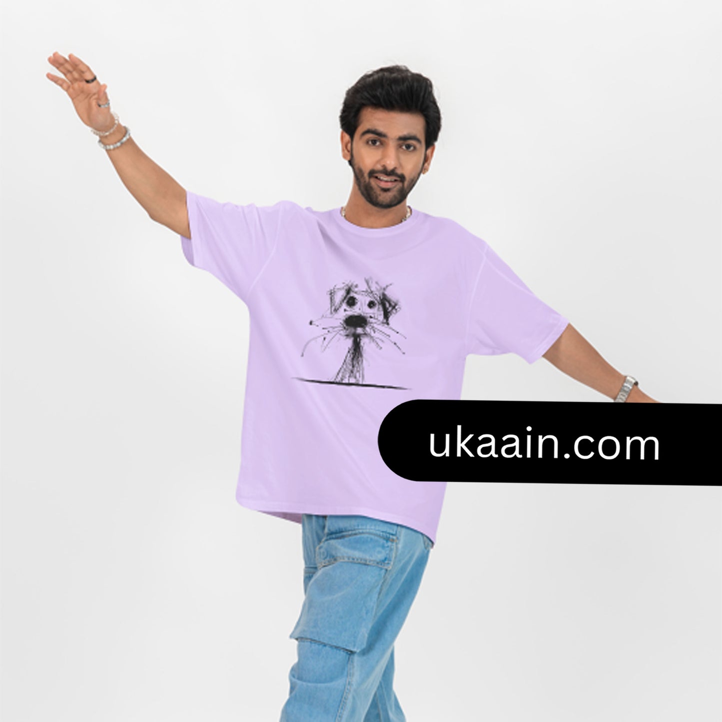 Men & Women: Premium The Doodle Pup Oversized T-Shirt (Pack Of 1)