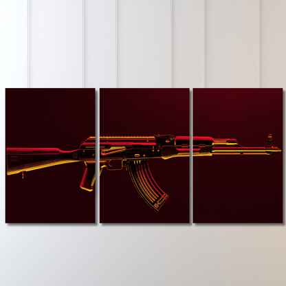 AK-47: Crimson Gold Triptych - Premium Metal Poster