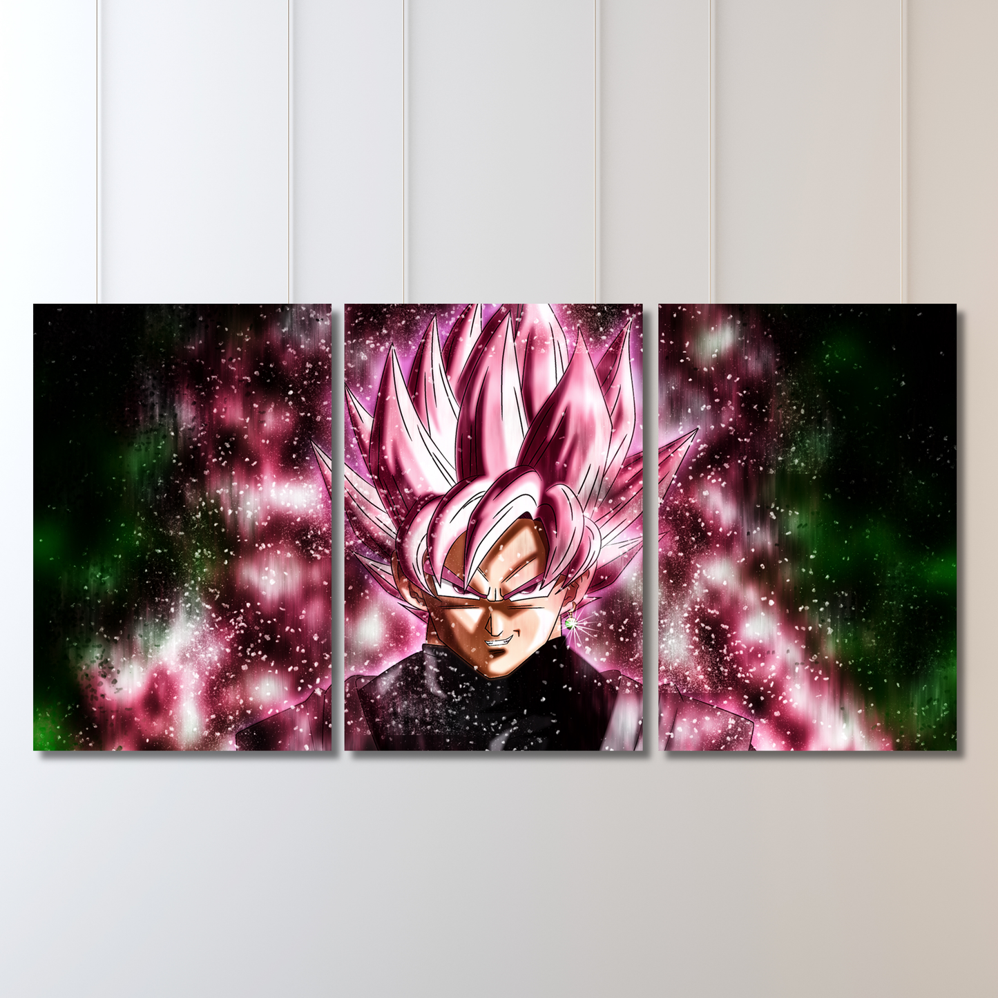 Divine Rose: Cosmic Pink Warrior - Premium Metal Poster