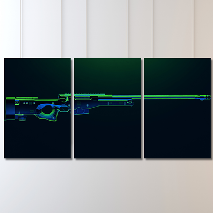 AWM Neon Prism: 3-Panel - Premium Metal Poster