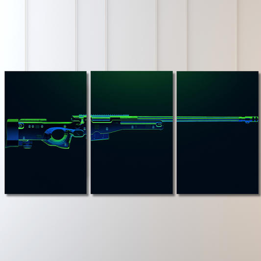 AWM Neon Prism: 3-Panel - Premium Metal Poster