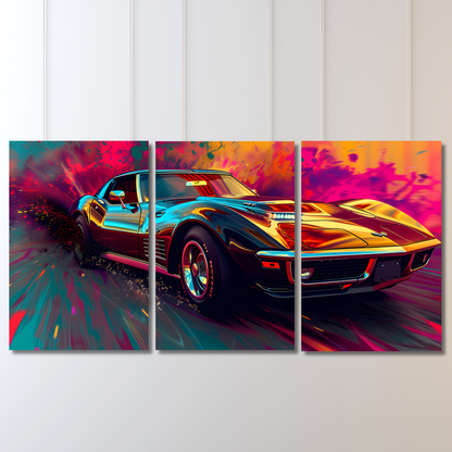 Cyber-Abstract Muscle Car - Premium Metal Poster