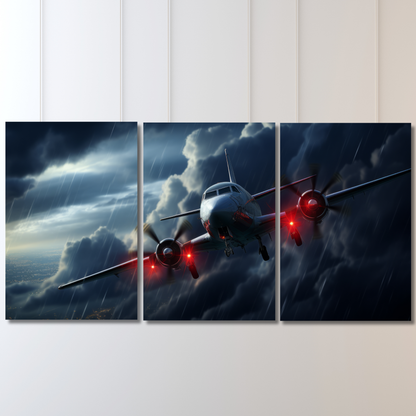 Storm Chaser: Cinematic Aviator - Premium Metal Poster