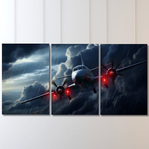 Storm Chaser: Cinematic Aviator - Premium Metal Poster