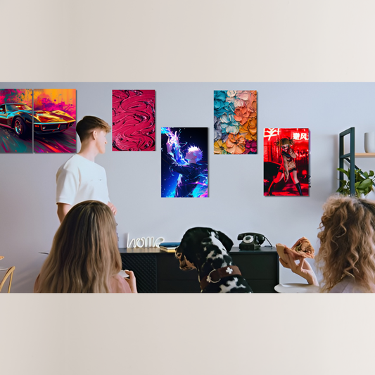 "Stellar Dust: 10-Panel Deep Space Nebula Cosmic Mural" - Premium Metal Poster