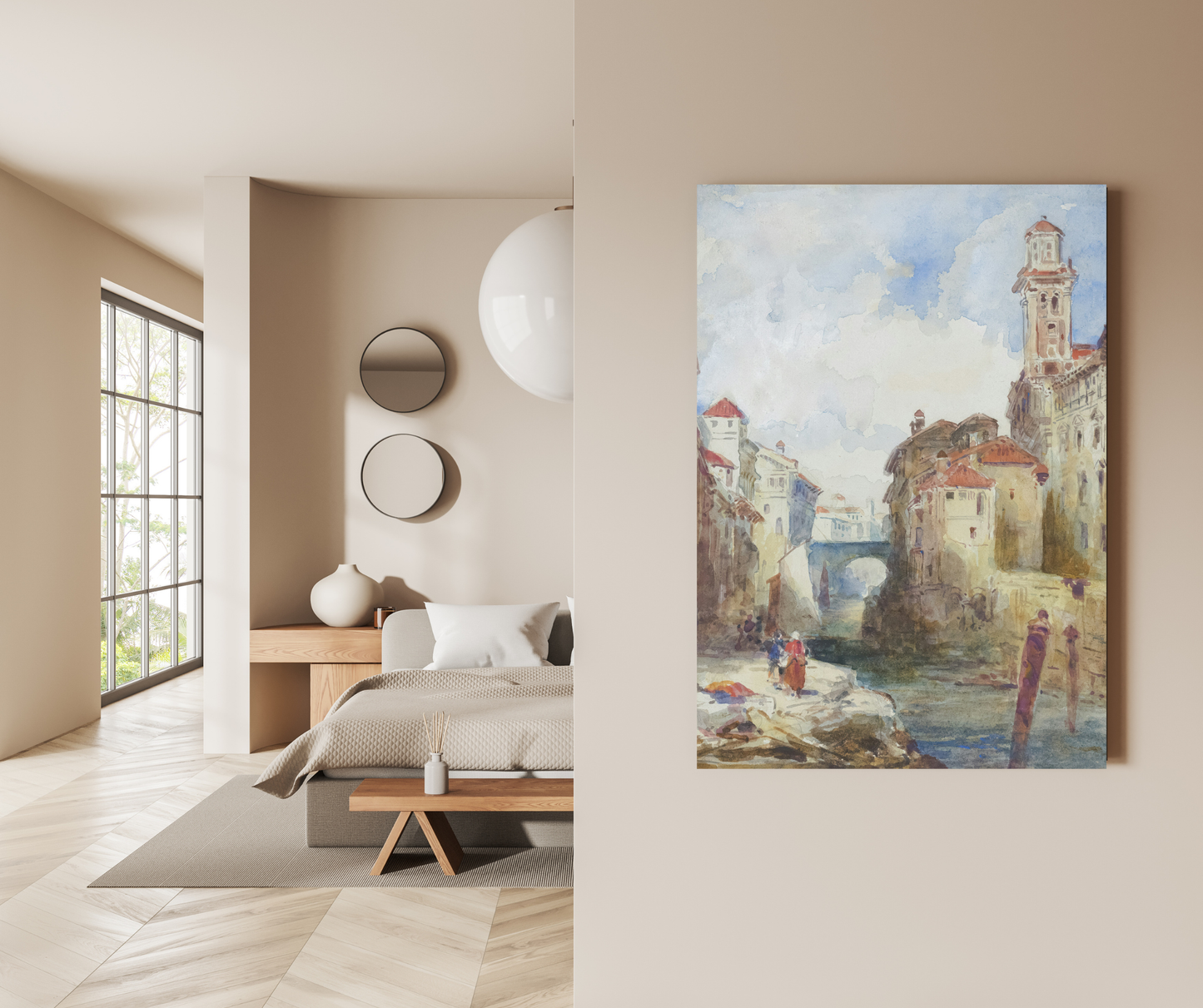 The Venetian Dream: Watercolor Serenity - Premium Metal Poster