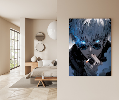 Gojo Gaze: Awakened Six Eyes Aesthetic - Premium Metal Poster