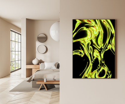 The Neon Pulse of Electric Energy - Premium Metal Poster