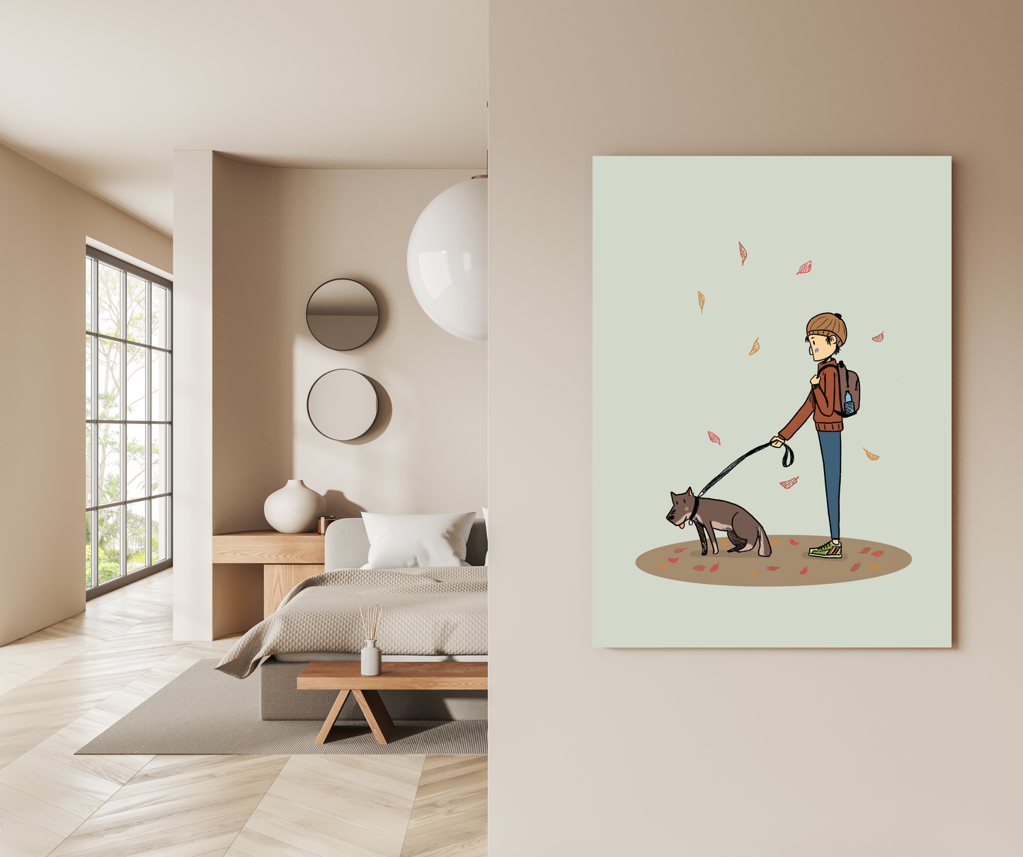 The Simple Comfort of an Autumn Stroll - Premium Metal Poster