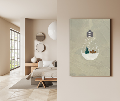 A Winter Wonderland Within a Bulb - Premium Metal Poster