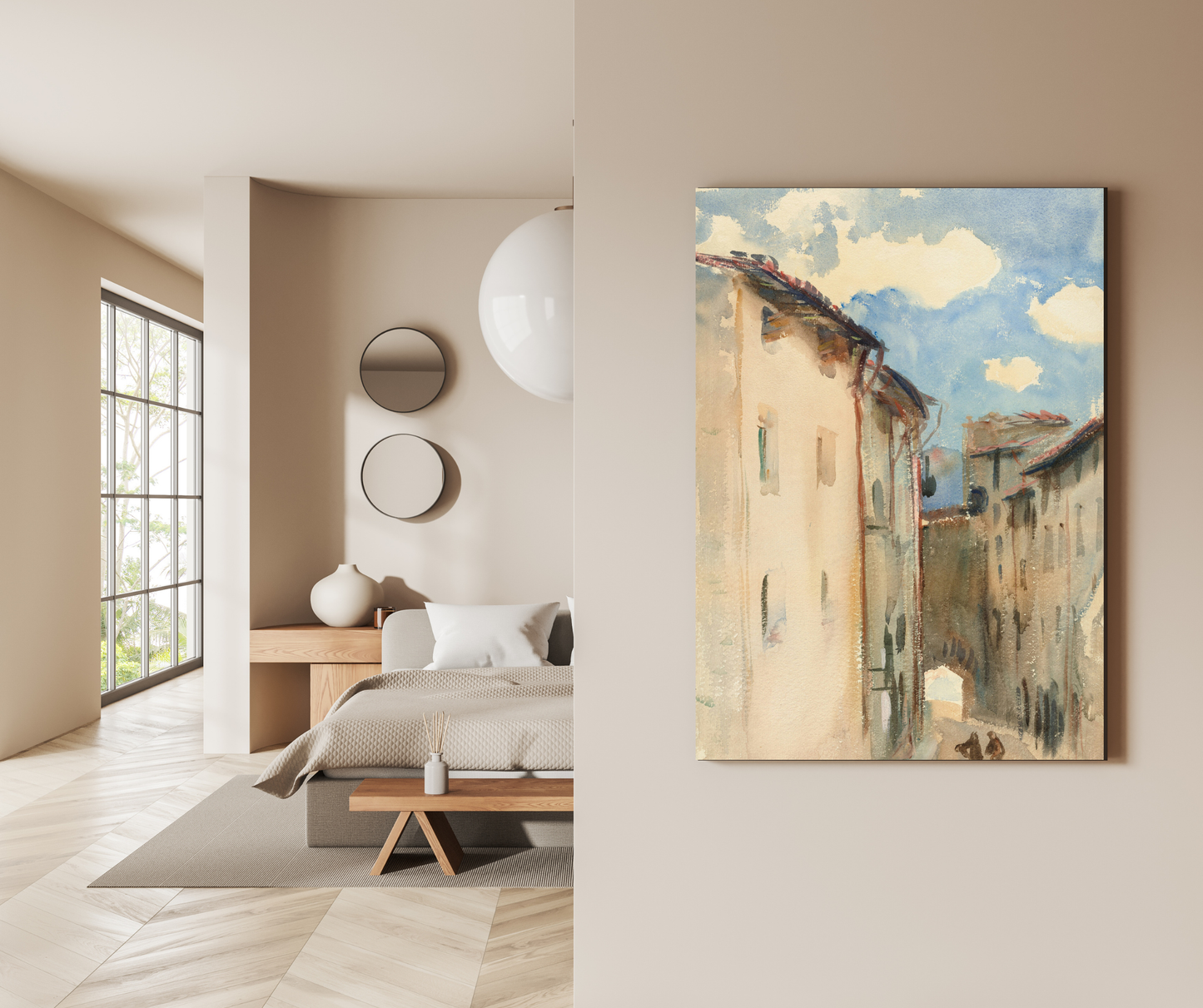 Rustic Italian Alley - Premium Metal Poster