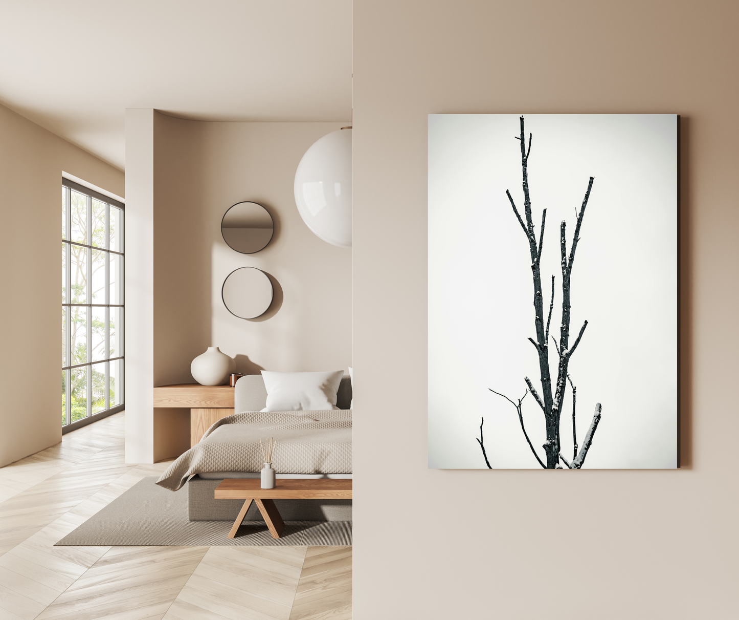 The Silent Resilience of a Frozen Branch - Premium Metal Poster