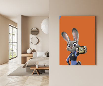 "Officer Hopps: Judy Zootopia Badge" - Premium Metal Poster
