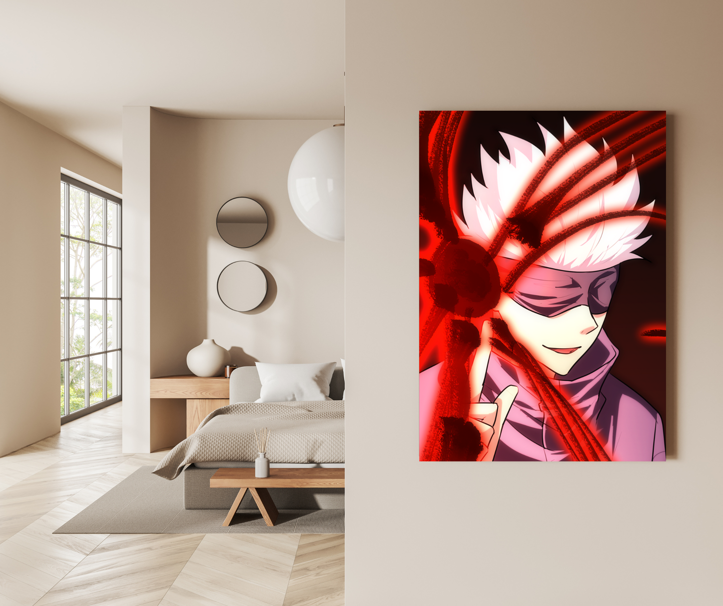 Cursed Technique Red: Gojo Satoru Convergence - Premium Metal Poster