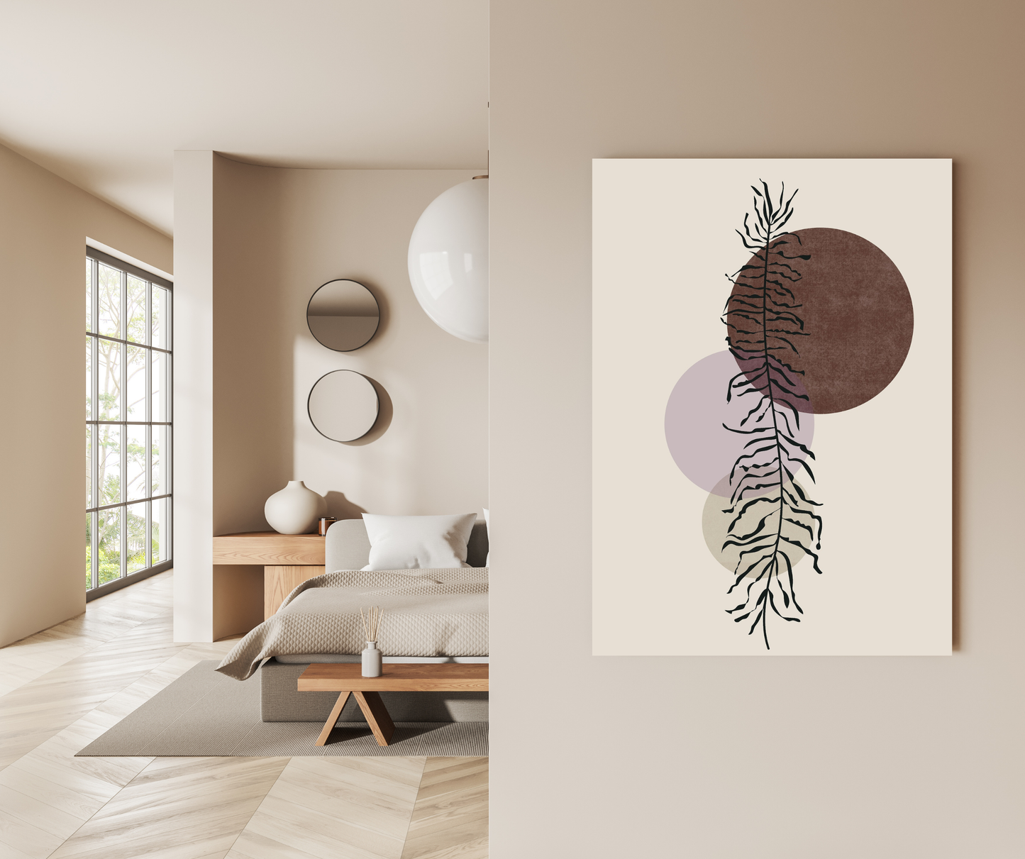 The Harmony of Nature and Earthy Circles - Premium Metal Poster