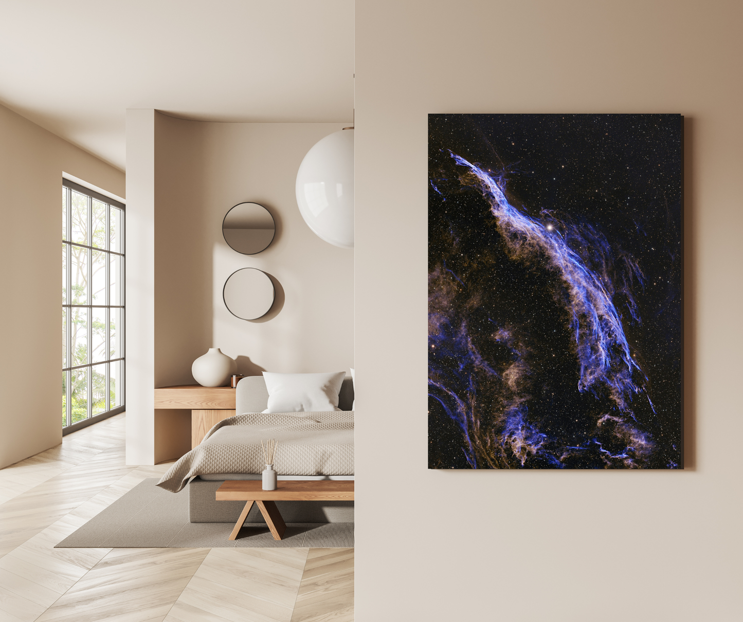 "Stellar Veil: Deep Space Nebula - Premium Metal Poster