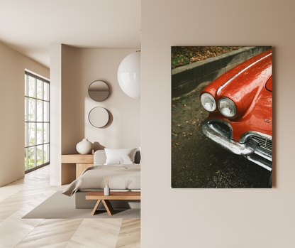 Classic Crimson Car - Premium Metal Poster