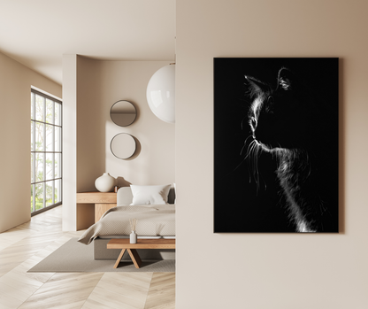 The Velvet Silhouette of a Midnight Predator: - Premium Metal Poster