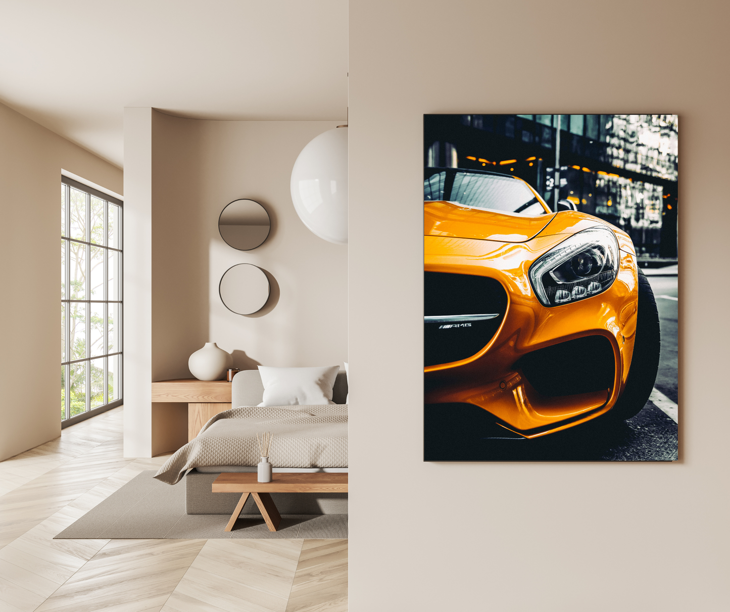 The Golden Velocity: Aero GT - Premium Metal Poster