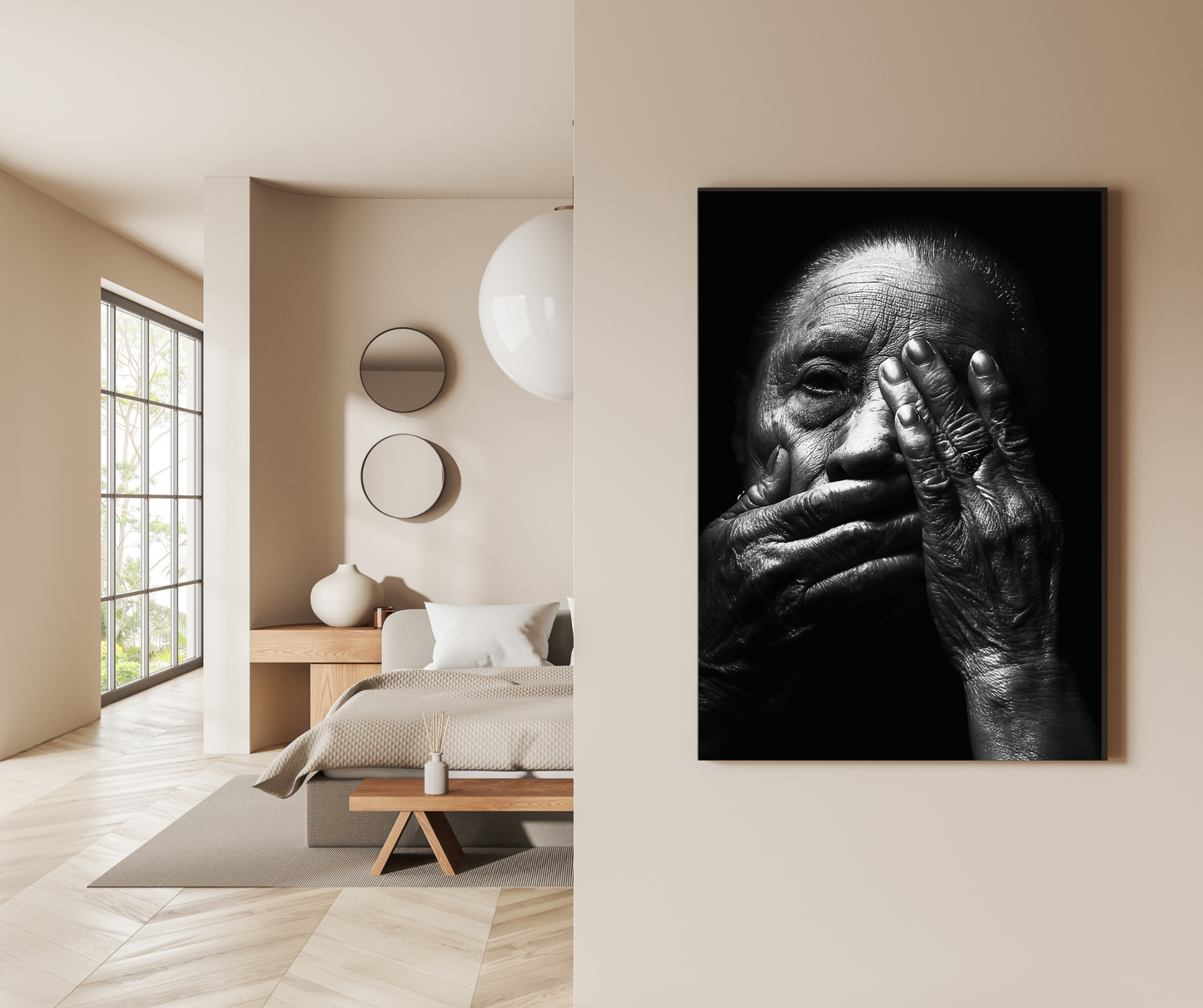 The Silent Wisdom of Weathered Souls: - Premium Metal Poster