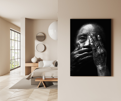 The Silent Wisdom of Weathered Souls: - Premium Metal Poster