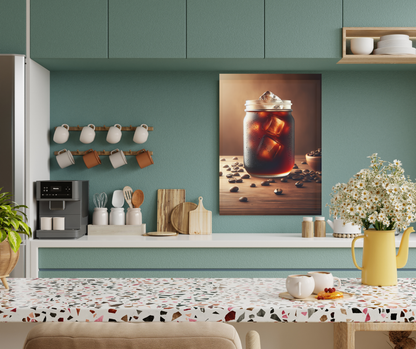 Arctic Brew: Cold Brew Mason Jar - Premium Metal Poster