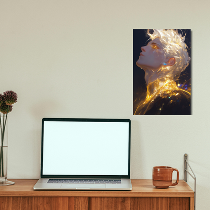 "Luminous Crown: The Gilded Spirit Masterpiece" - Premium Metal Poster