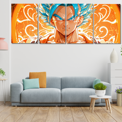 Super Saiyan Azure: Solar Flare Edition - Premium Metal Poster