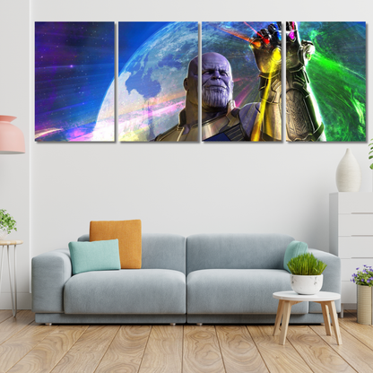 Titan's Snap: Thanos Infinity Gauntlet Cosmic Triptych - Premium Metal Poster