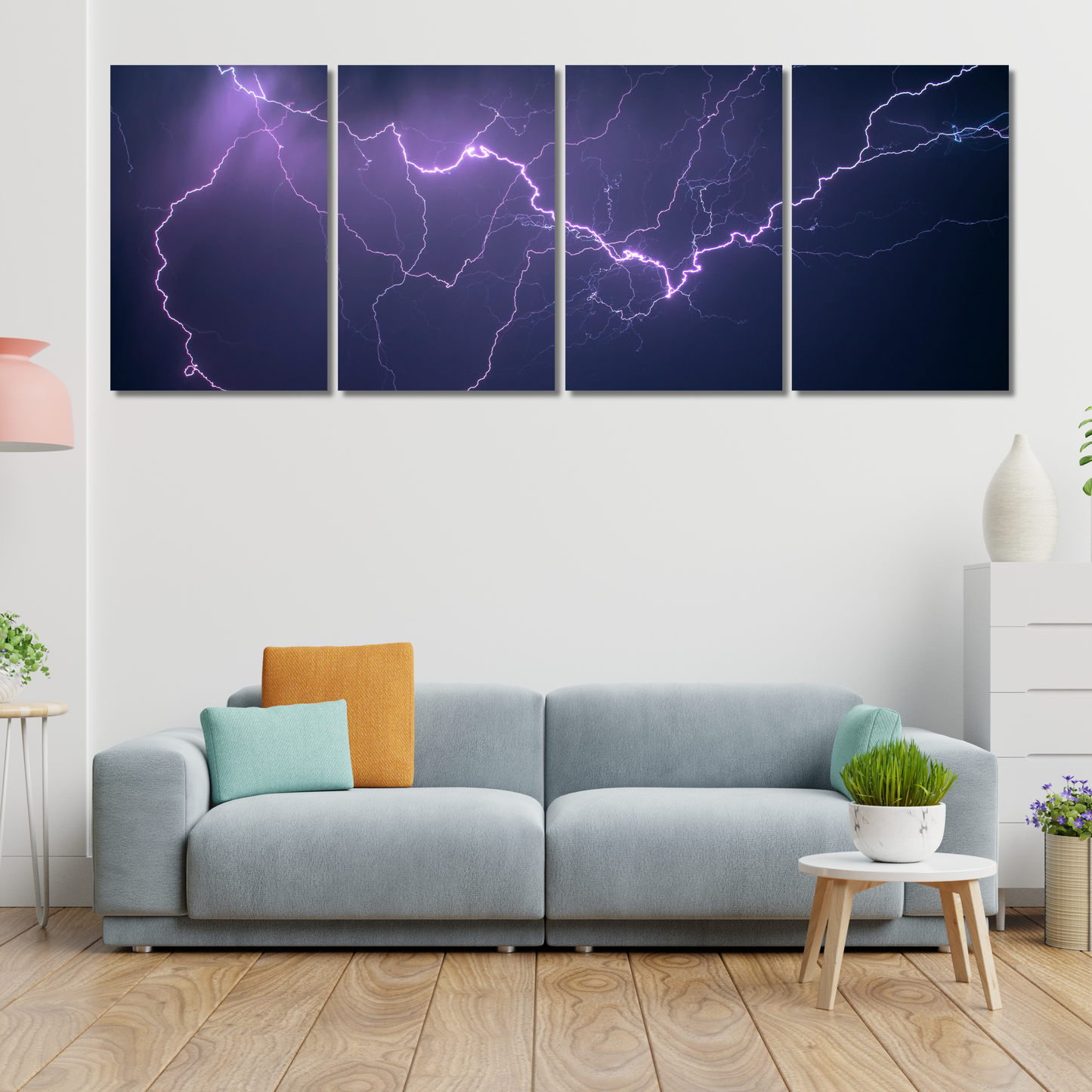 Purple Thunderstrike: Electric Storm - Premium Metal Poster