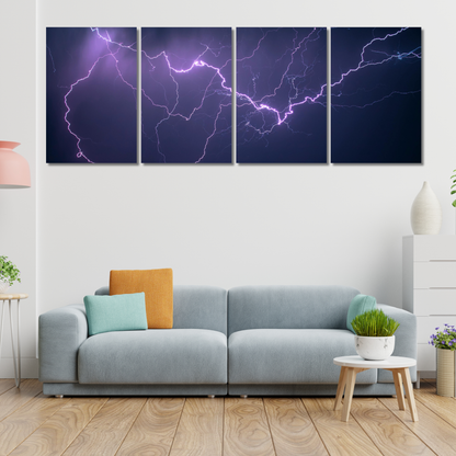 Purple Thunderstrike: Electric Storm - Premium Metal Poster