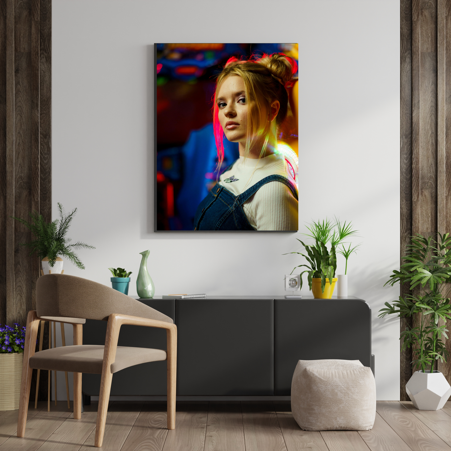 "Arcade Glow: Vibrant Neon Aesthetic" - Premium Metal Poster