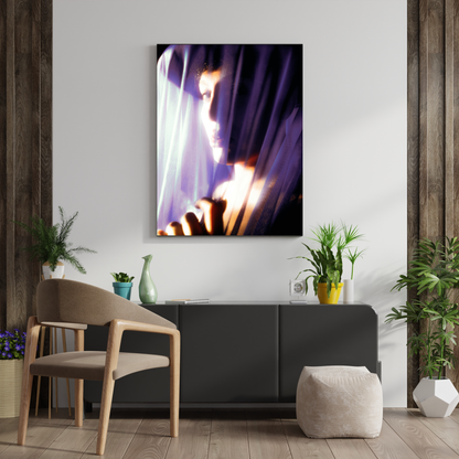 "Mystic Shroud: Ethereal Purple Veil - Premium Metal Poster