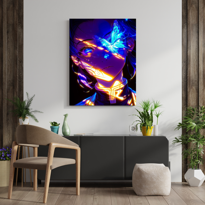 Metamorphosis: The Sapphire Wing Edition - Premium Metal Poster